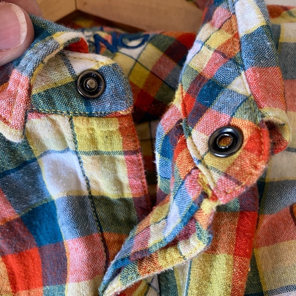 Billabong Men's Reversible Rainbow Plaid Flannel Snap Up Shirt - Picture 12 of 16